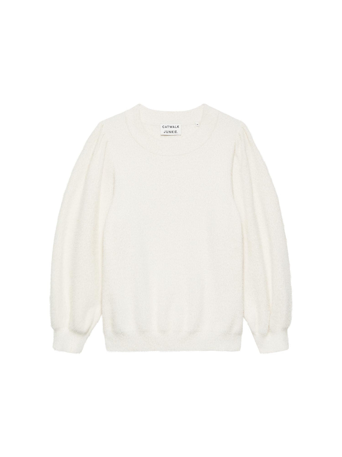 Puffy Sleeve Knit Off White