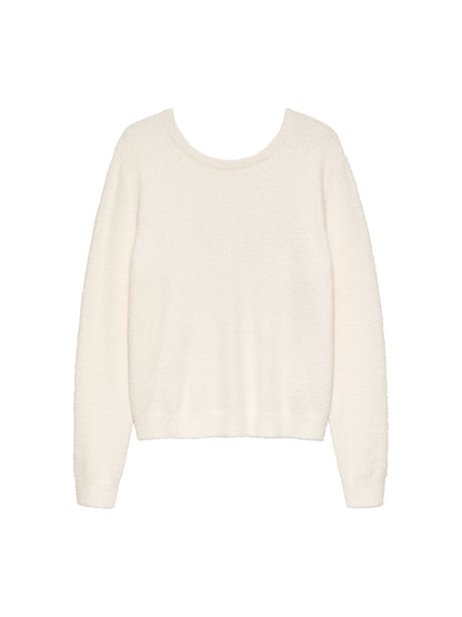 Soft knit with Vneck Egret