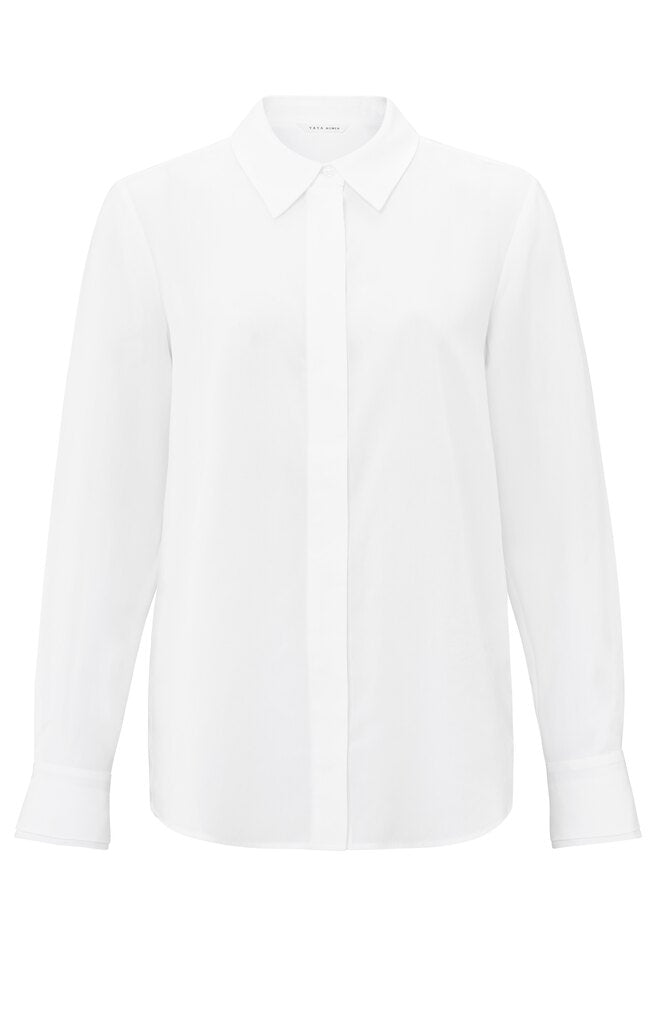 Klassische Bluse mit Manschetten Pure White