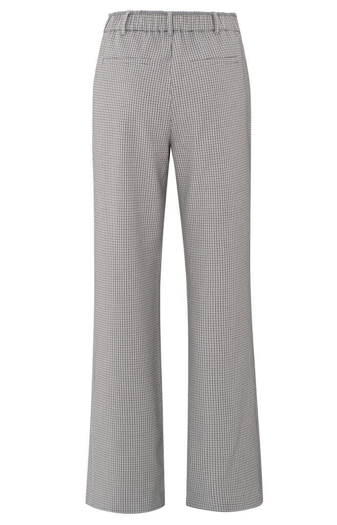 Gewebte Hose mit Karomuster und weitem Bein Feather Grey Dessin