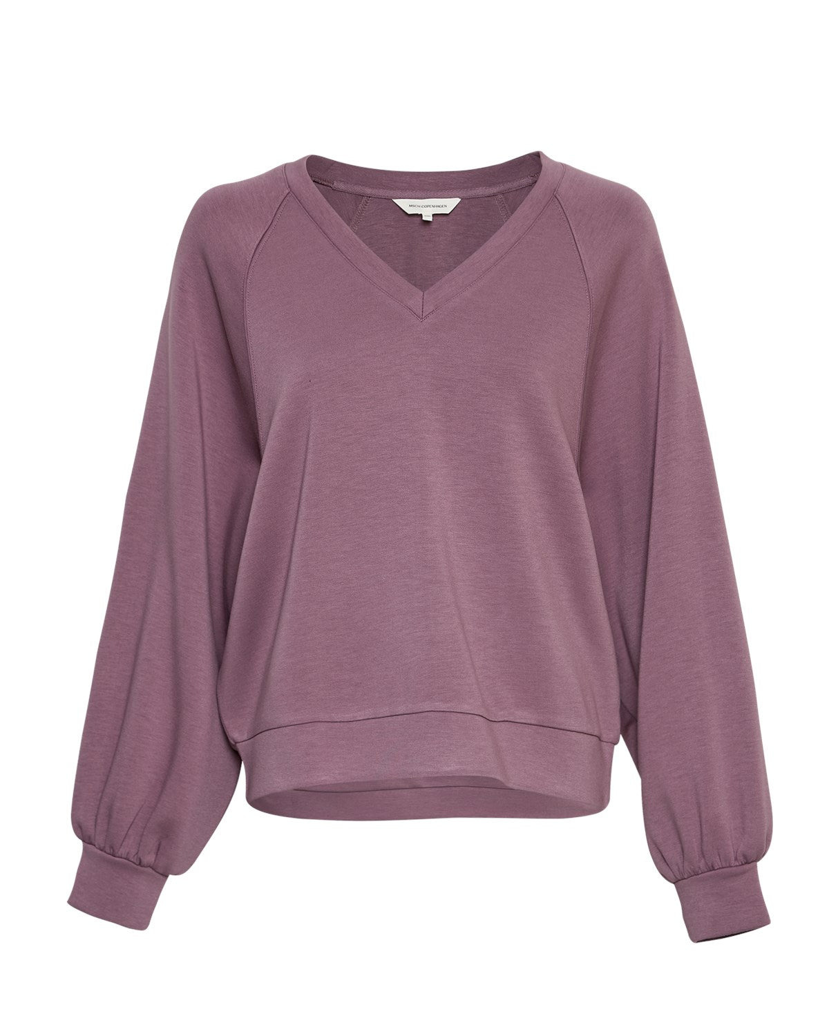 MSCHNelina Ima Q Raglan V Sweatshirt Black Plum