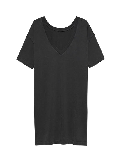 Relaxed Open Back Jersey Dress Dark Grey